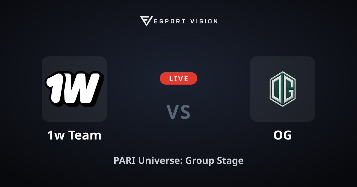 LIVE: 1w Team vs OG on PARI Universe: Group Stage | esport.vision